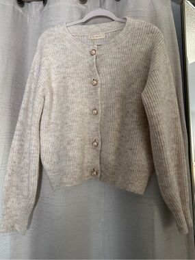 BY TOGETHER| OVERSIZED PEARL BUTTON CARDIGAN